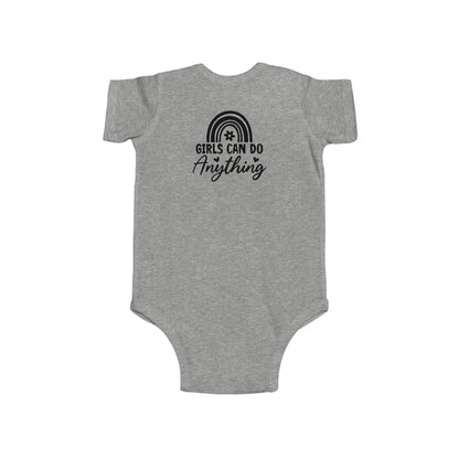 Infant Bodysuit - "Girls Can Do Anything" Rainbow Baby Onesie (Feminist Infant Gift)
