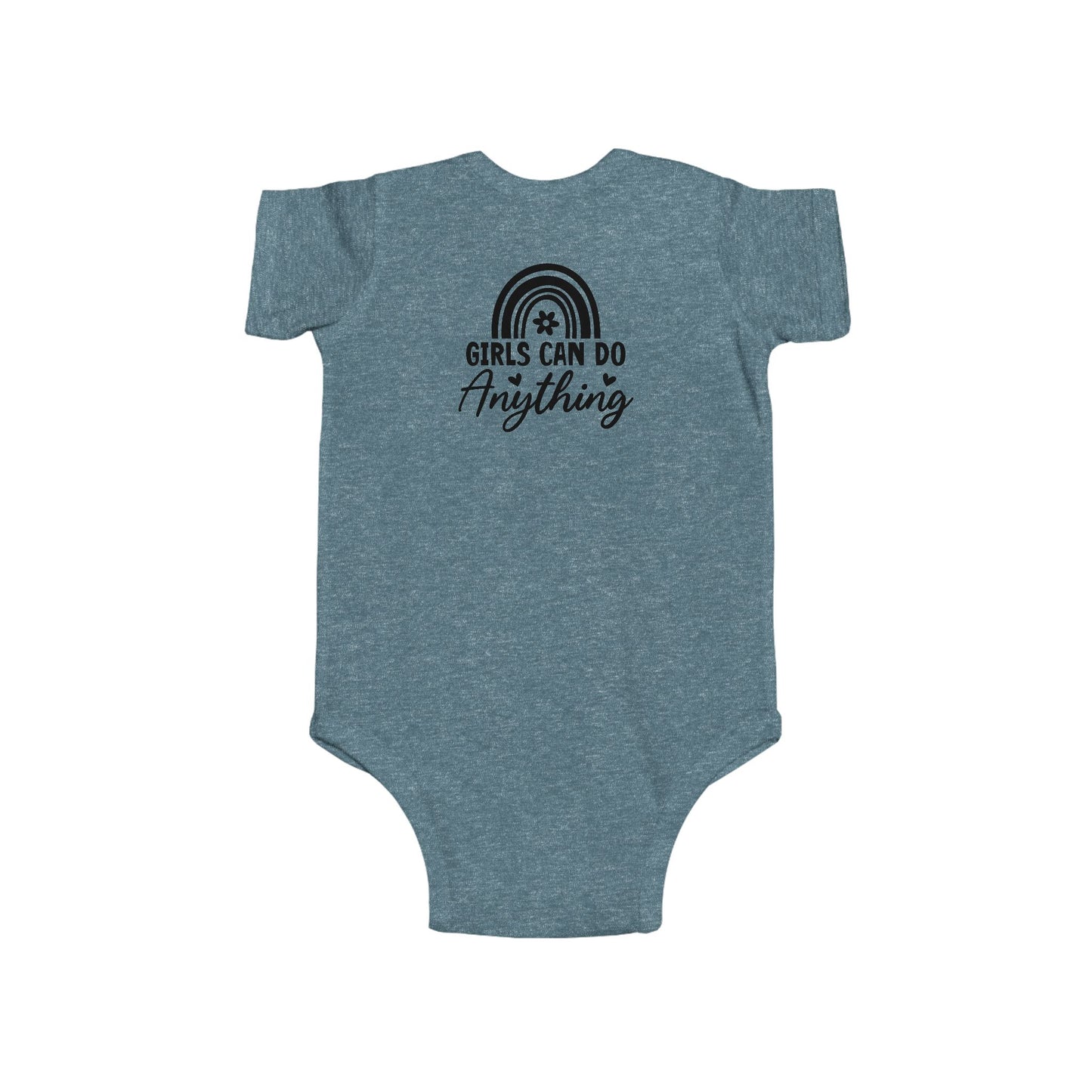 Infant Bodysuit - "Girls Can Do Anything" Rainbow Baby Onesie (Feminist Infant Gift)
