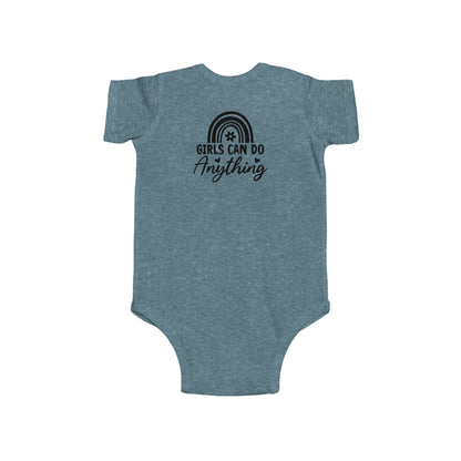 Infant Bodysuit - "Girls Can Do Anything" Rainbow Baby Onesie (Feminist Infant Gift)