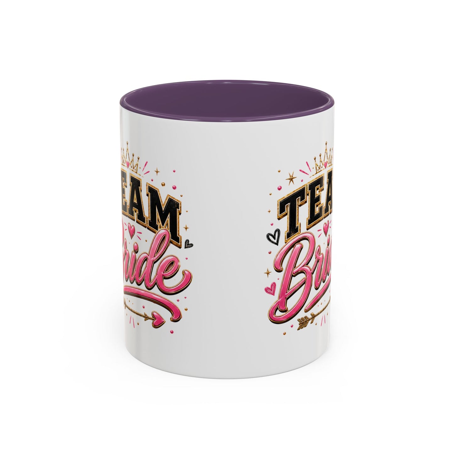 Team Bride Accent Coffee Mug — Pink & Gold Bachelorette Bridal Shower Gift (11/15 oz)