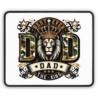 Gaming Mouse Pad — "Best Ever Dad" Lion Crown Camouflage Design (Father's Day Gift)