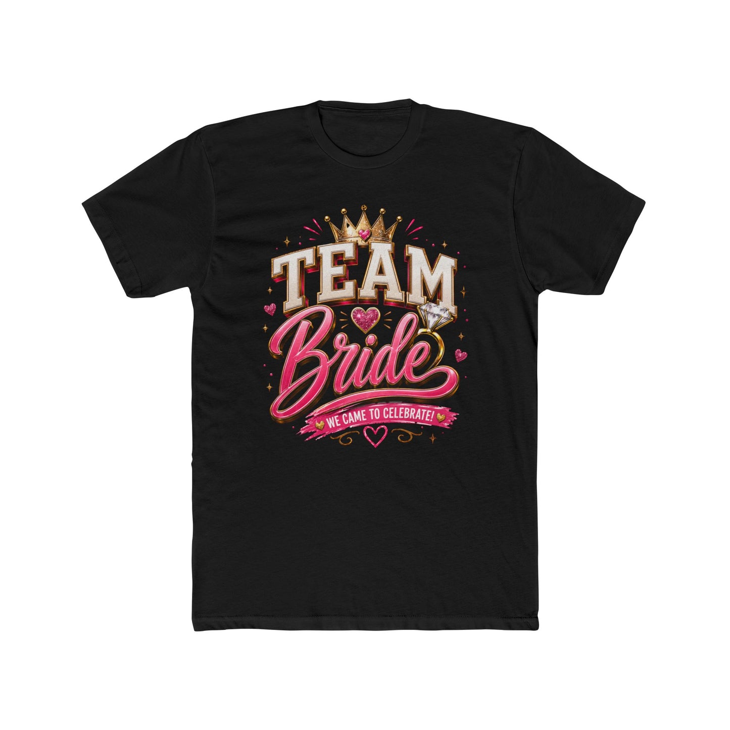 Team Bride T‑Shirt — Bachelorette Party Tee with Crown & Hearts