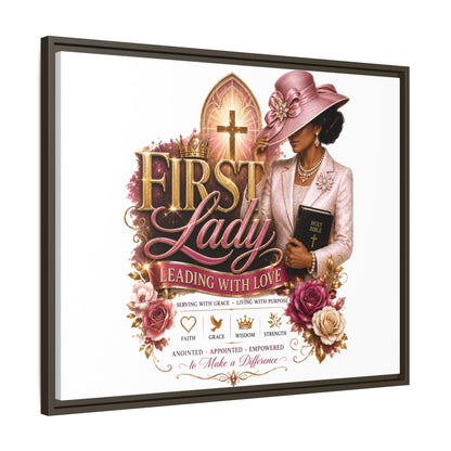 First Lady Faith Canvas Print — "First Lady: Leading With Love" Framed Matte Wall Art