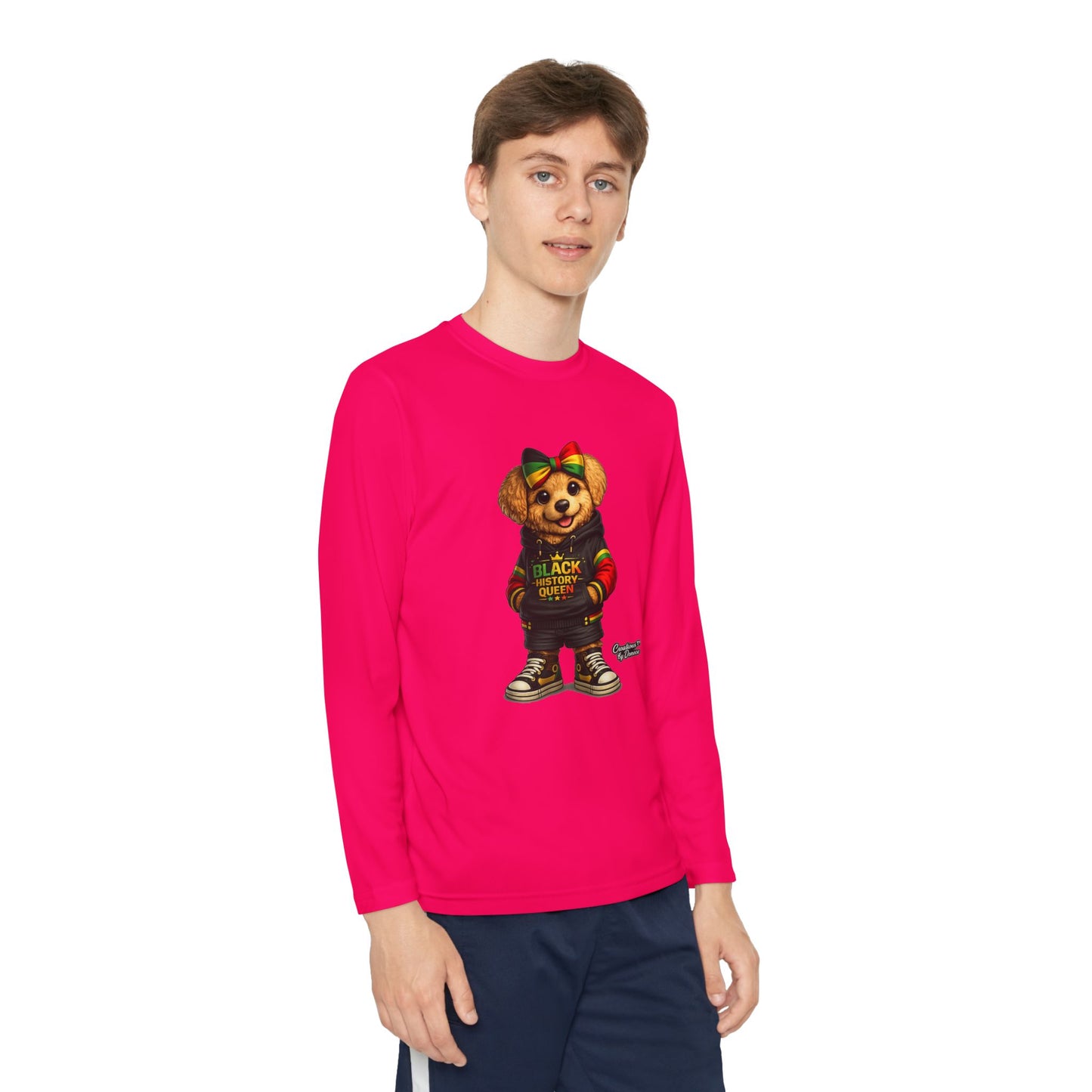 Youth Long Sleeve Tee — Rasta Bear 'Black History' Graphic