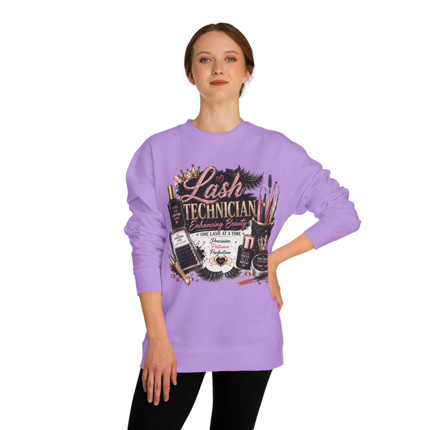 Lash Technician Crewneck Sweatshirt – Beauty Tools Graphic