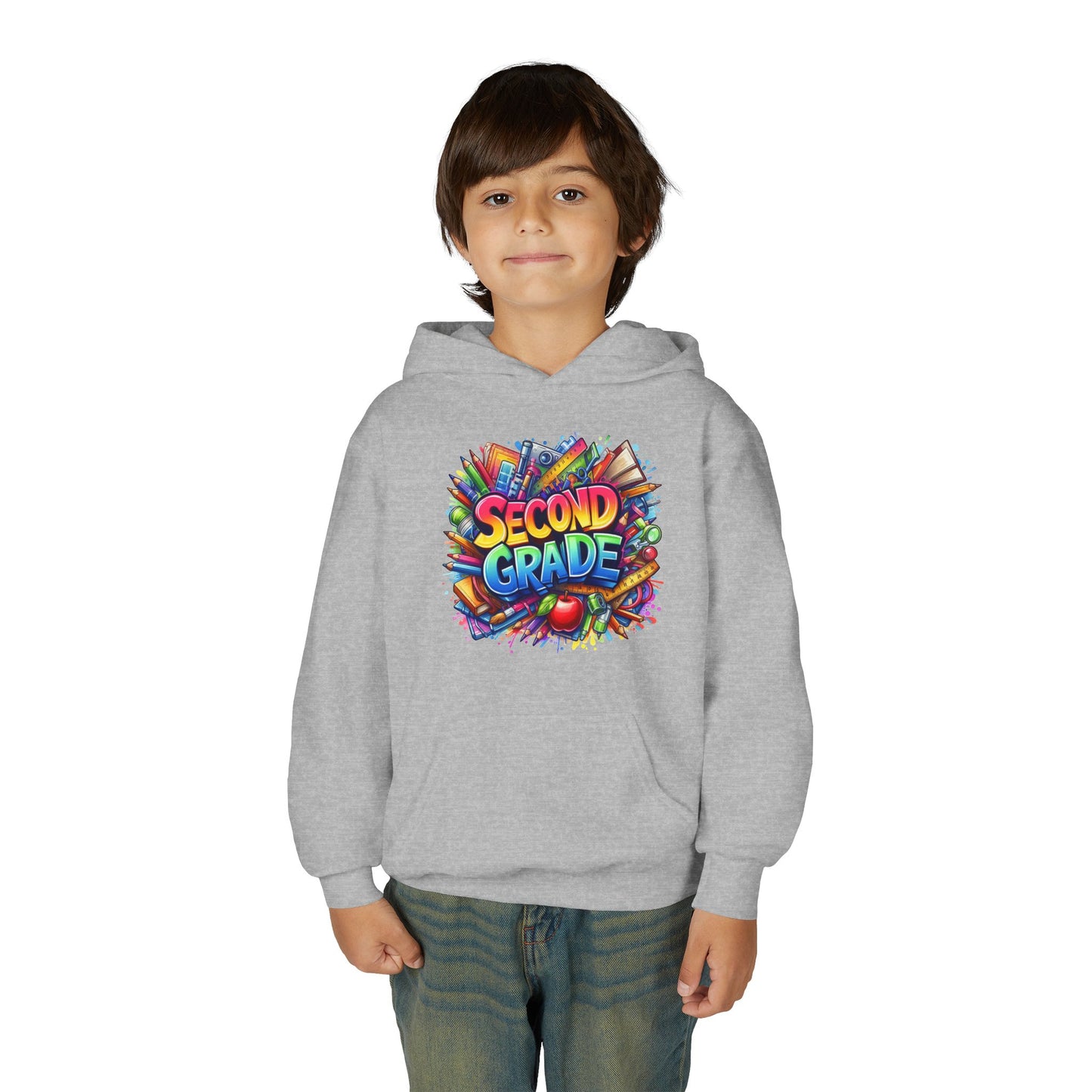 Second Grade Kids Hoodie — Colorful School Day Pullover