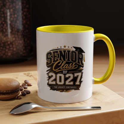Senior Class of 2027 Accent Coffee Mug — Graduation Gift