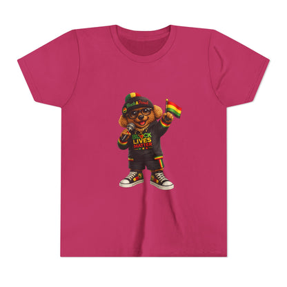 Youth Tee — Kid Bear Black Lives Matter Rasta Flag Shirt