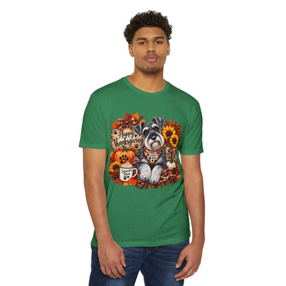 Thanksgiving Schnauzer T-Shirt — Happy Thanksgiving Fall Dog Tee