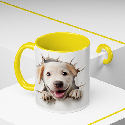 Puppy Peek-A-Boo Accent Coffee Mug (11/15oz)