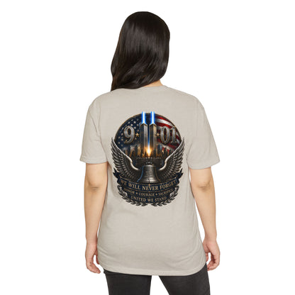 9/11 Never Forget Memorial T-Shirt — Twin Towers Tribute Tee