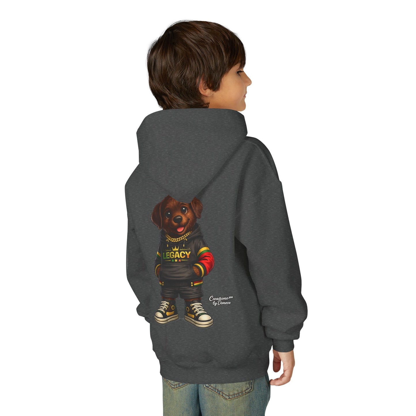 Youth Hoodie — 'Legacy' Streetwear Puppy Graphic Sweatshirt