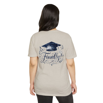 Finally! Graduation T-Shirt — Cap & Script Celebration Tee