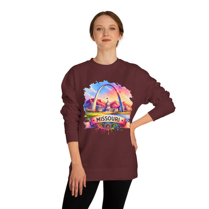 Missouri Arch Watercolor Sweatshirt — Colorful St. Louis Landmark Crewneck