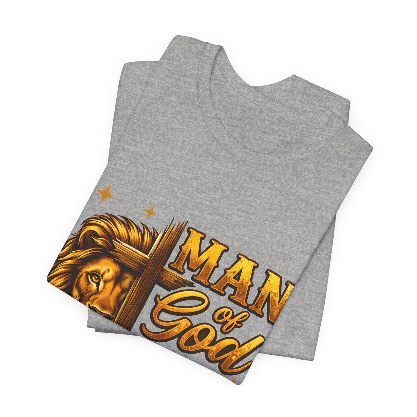 Man of God Lion T-Shirt – Husband, Dad, Protector Christian Tee