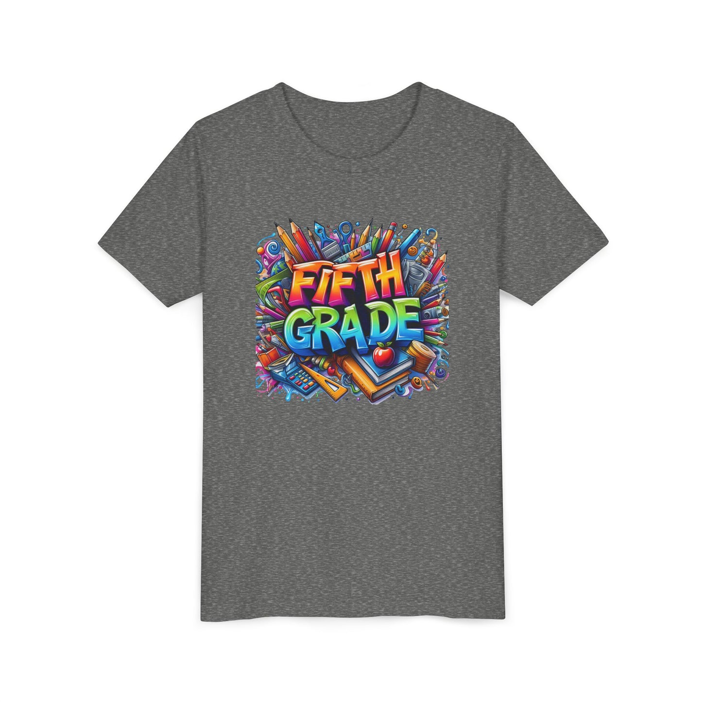 Fifth Grade Kid's Tee - Colorful School Supplies Back to School T-Shirt