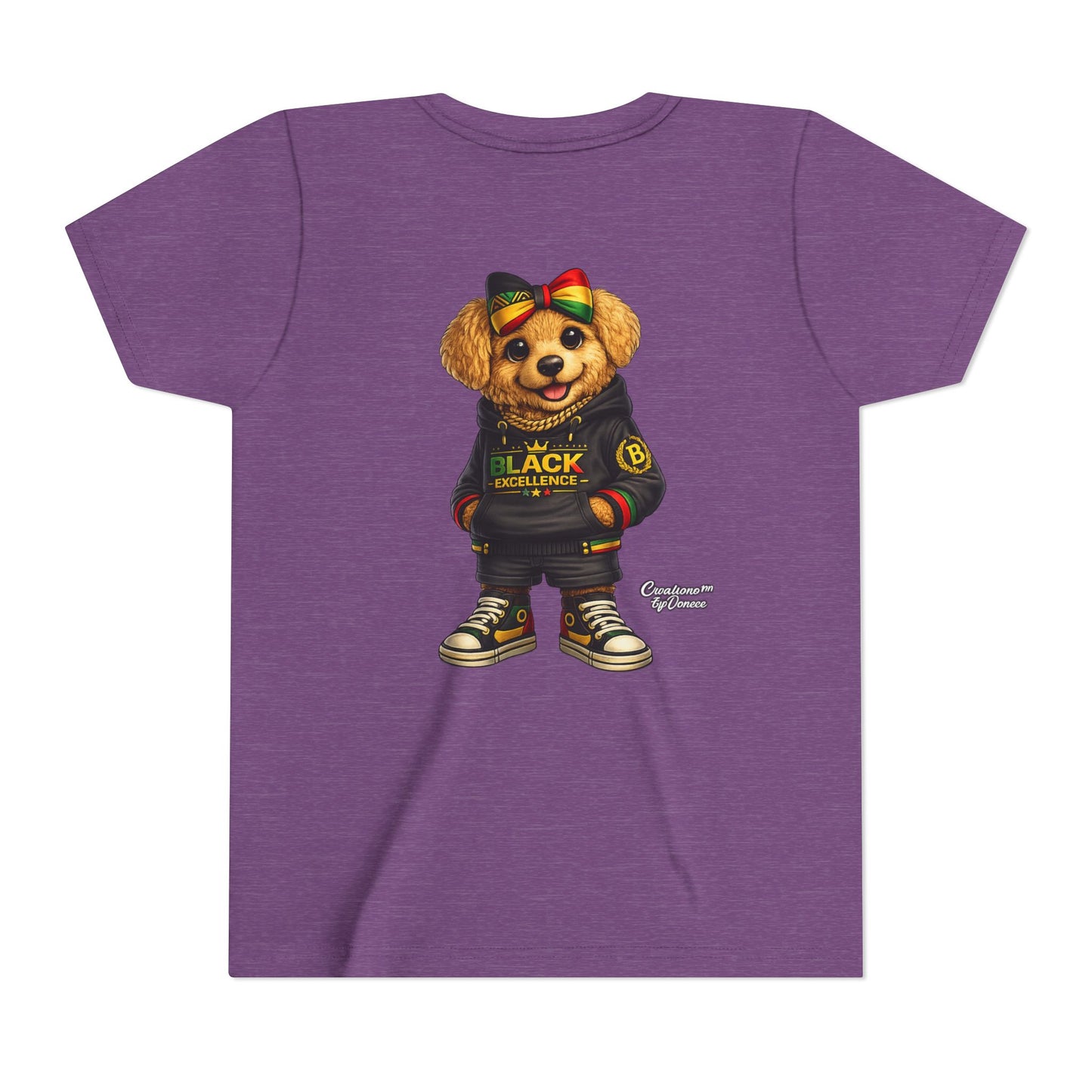 Youth Tee — Rasta Teddy "Black Excellence" Graphic Shirt