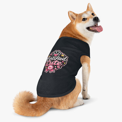 Certified Cute Pet Tank Top — Pink Paw Ribbon Dog Shirt