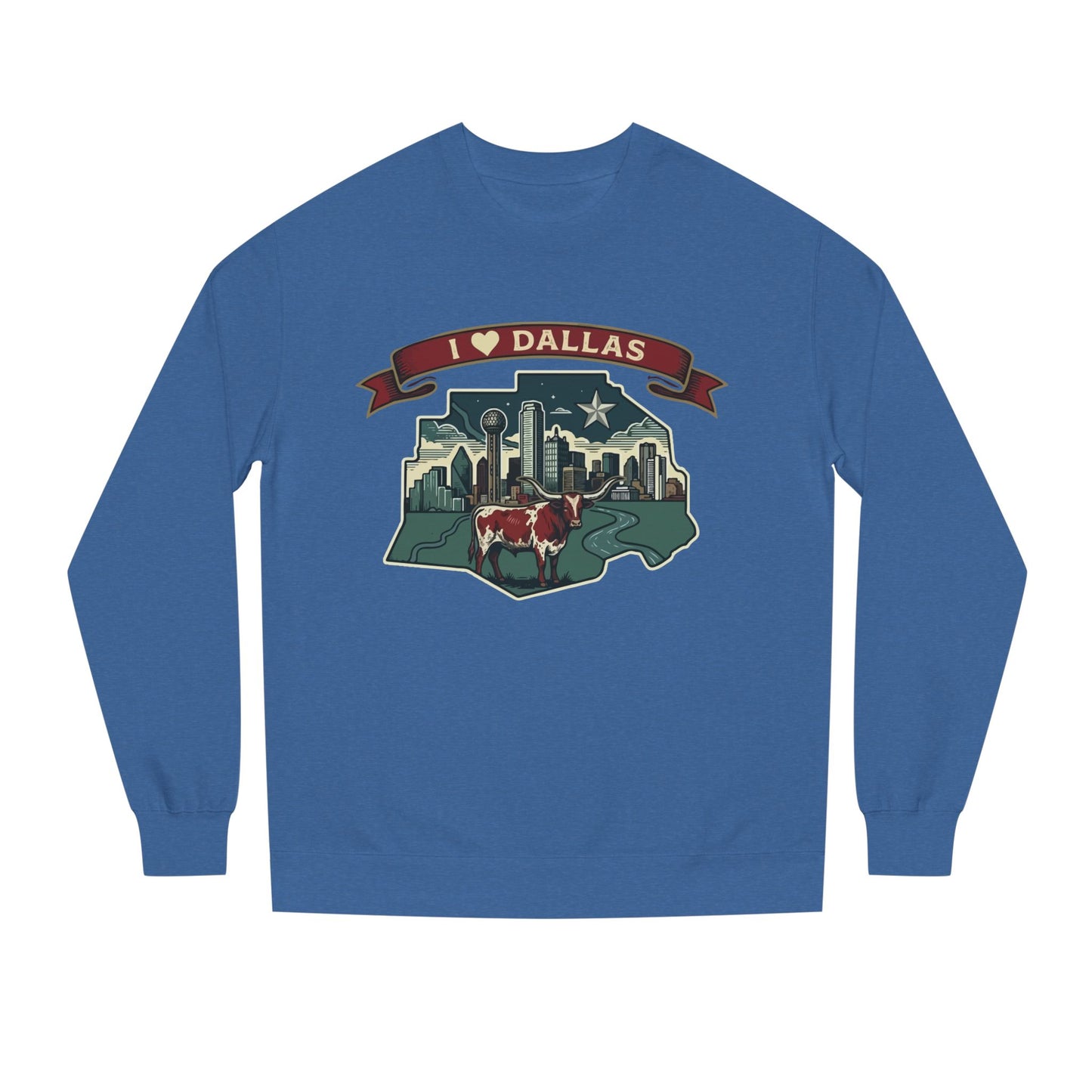I  Dallas Skyline Sweatshirt — Vintage Texas Cityscape Crewneck
