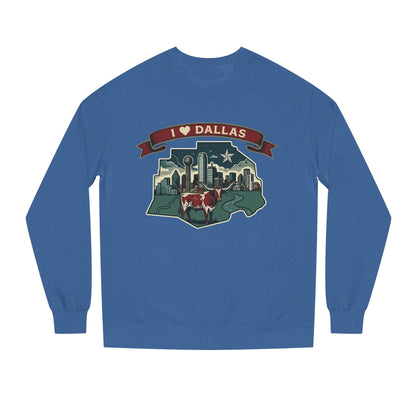I  Dallas Skyline Sweatshirt — Vintage Texas Cityscape Crewneck