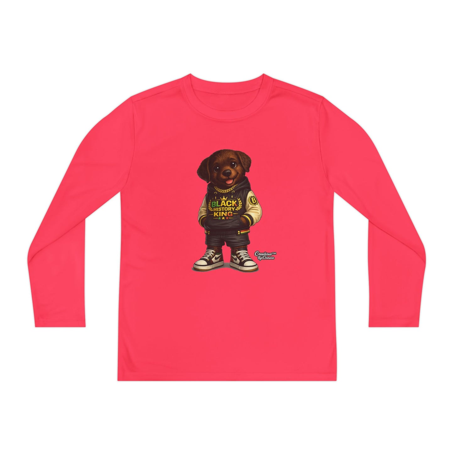 Youth Long Sleeve Tee — 'Lil Black Lab' Cute Puppy Graphic Shirt