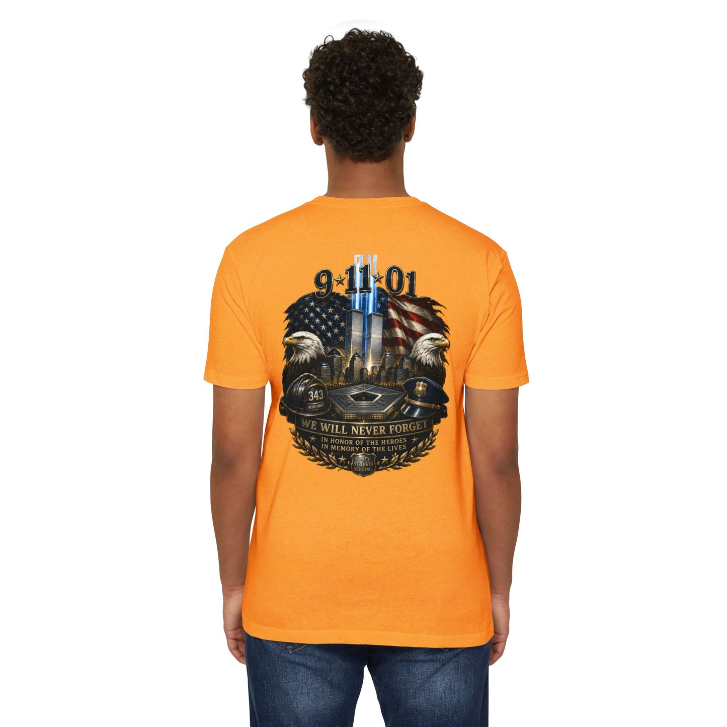 9/11 We Will Never Forget Memorial T-Shirt
