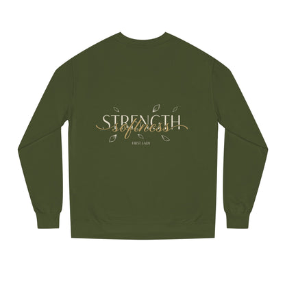 Strength & Softness Sweatshirt — Inspirational Christian Crewneck (Psalm 46:1)