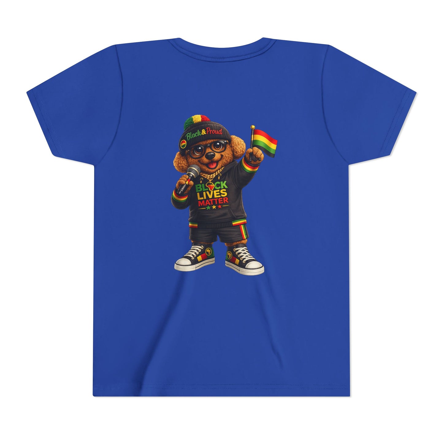 Youth Tee — Kid Bear Black Lives Matter Rasta Flag Shirt