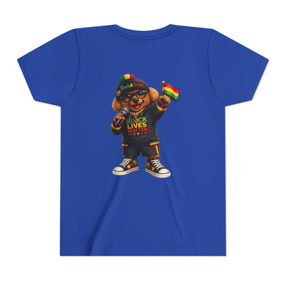Youth Tee — Kid Bear Black Lives Matter Rasta Flag Shirt