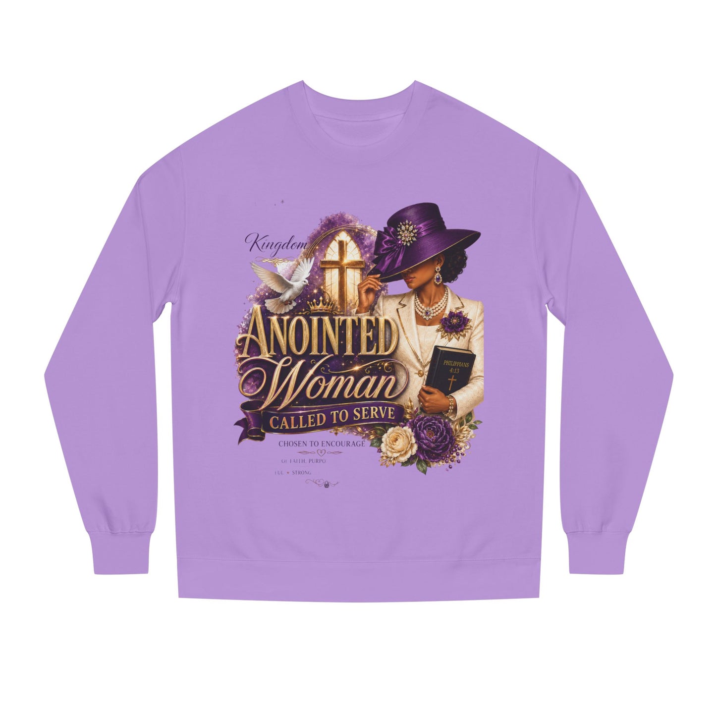 Anointed Woman Crewneck Sweatshirt — Called to Serve Gospel Graphic