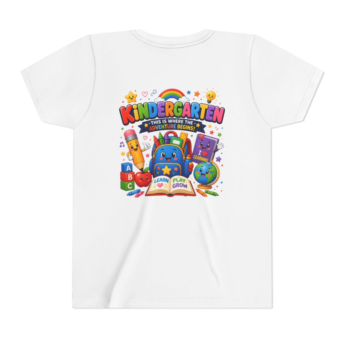 Kindergarten Kids T‑Shirt — 'Kindergarten: This Is Where the Fun Begins' Colorful Back-to-School Tee