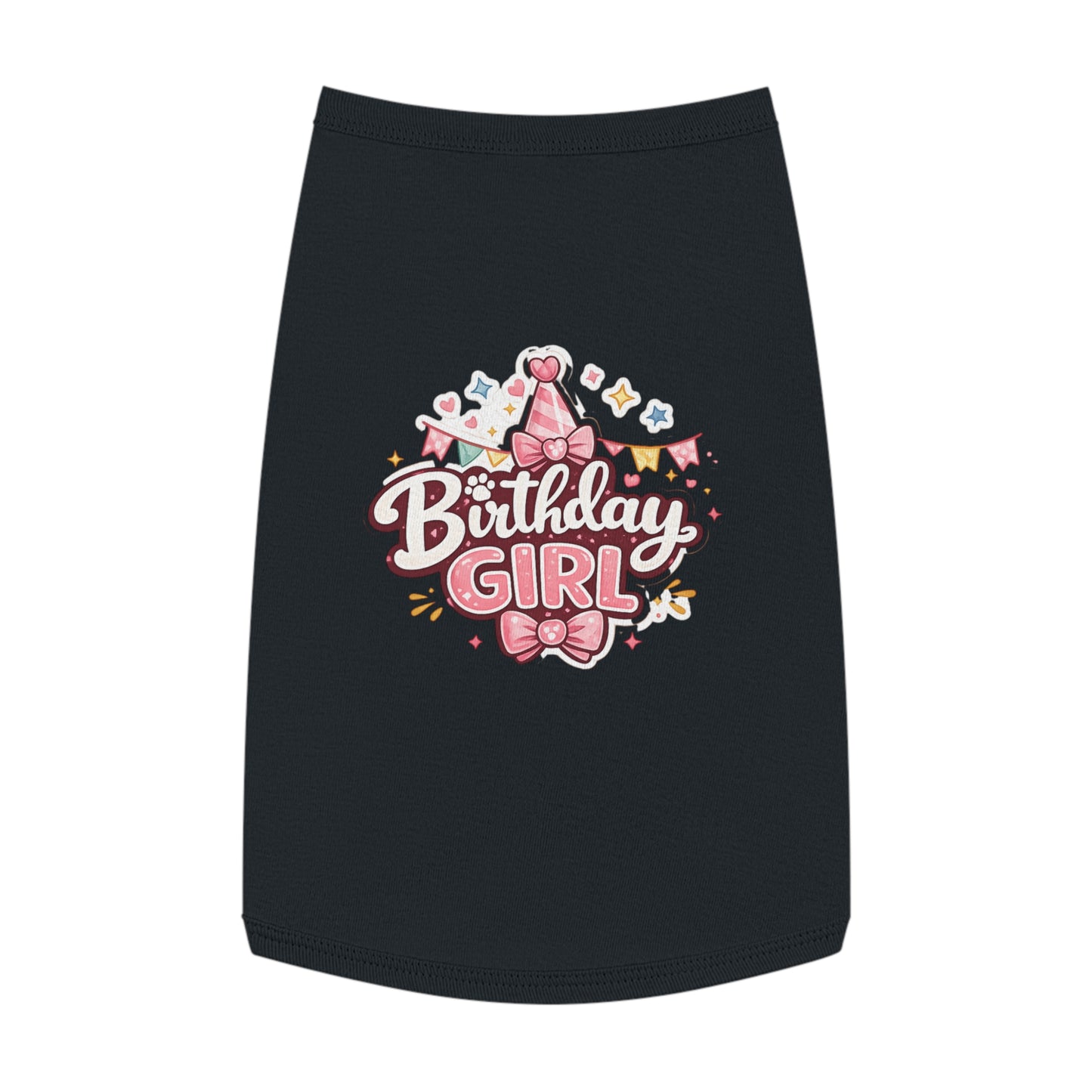 Birthday Girl Pet Tank Top - Pink Party Hat Dog/Cat Tee