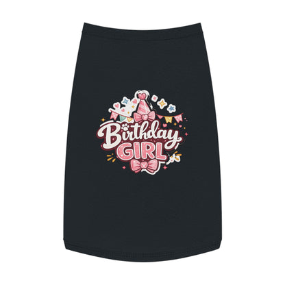 Birthday Girl Pet Tank Top - Pink Party Hat Dog/Cat Tee