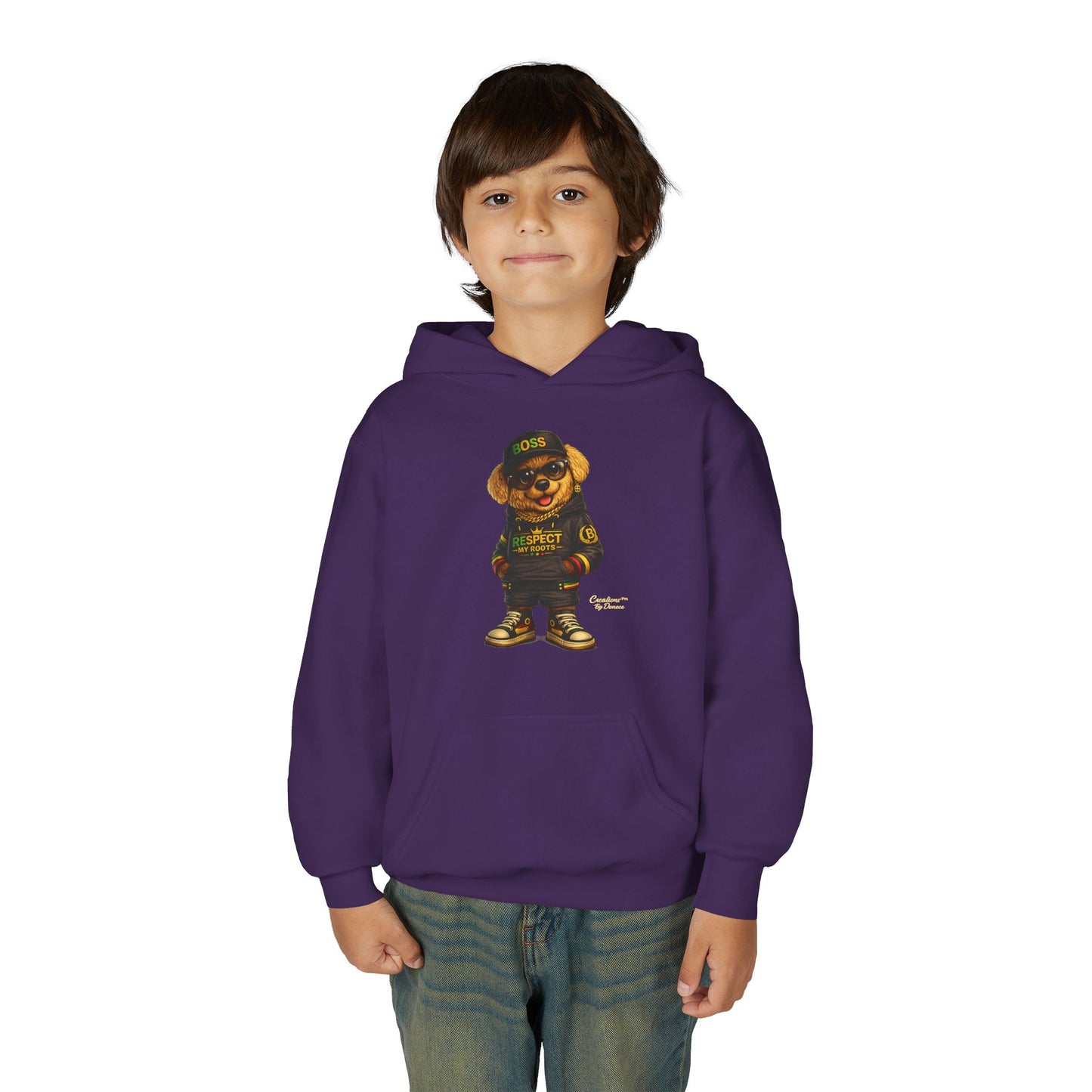 Youth Hoodie — Cool Bear 'Boss' Streetwear Design