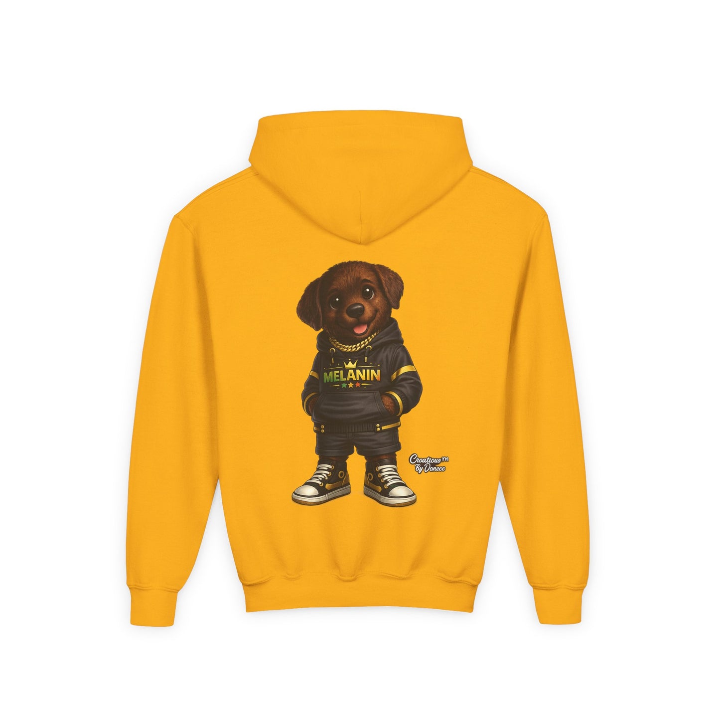 Youth Melanin Pup Hoodie – Cute Rottweiler Cartoon Sweatshirt