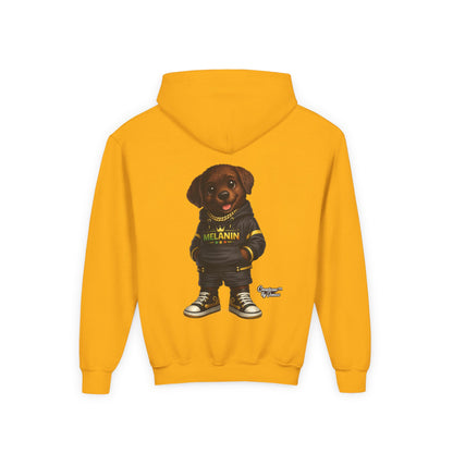 Youth Melanin Pup Hoodie – Cute Rottweiler Cartoon Sweatshirt