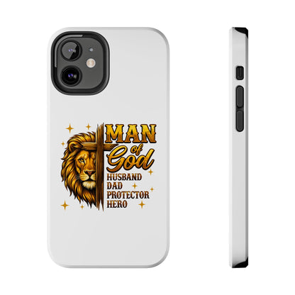 Man of God Lion Phone Case — ‘Man of God’ Christian Protector Dad Gift