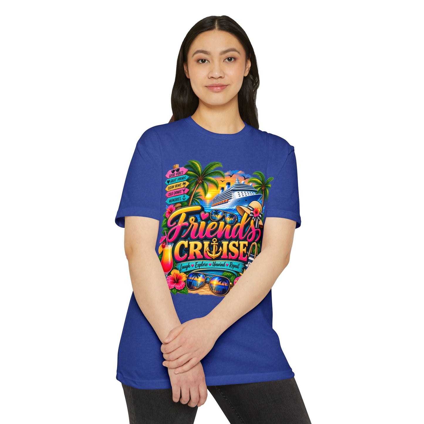 Friends Cruise T-Shirt - Tropical Vacation Cruise Graphic Tee