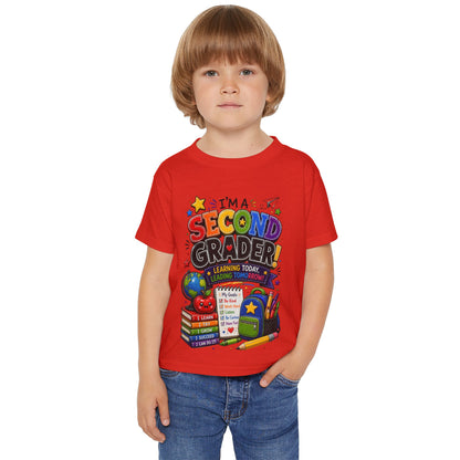 Second Grader Toddler T‑Shirt - "I'm a Second Grader" Back-to-School Cute Kids Tee