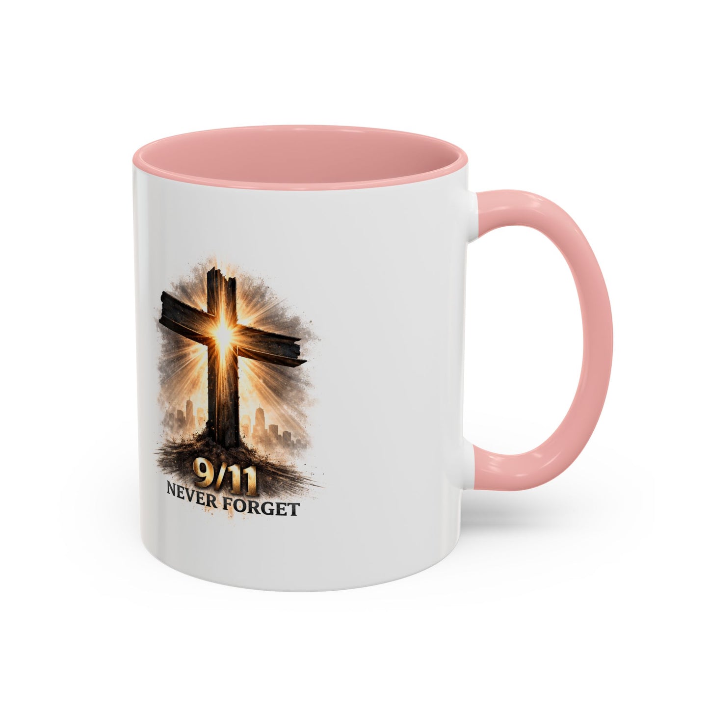 9/11 Never Forget Coffee Mug — Religious Memorial Accent Mug