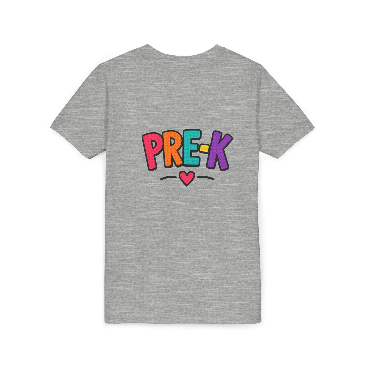 Pre-K Kids Tee — Colorful Heart Preschool Shirt for Boys & Girls