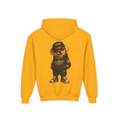 Youth Hoodie — Cool Bear 'Boss' Streetwear Design