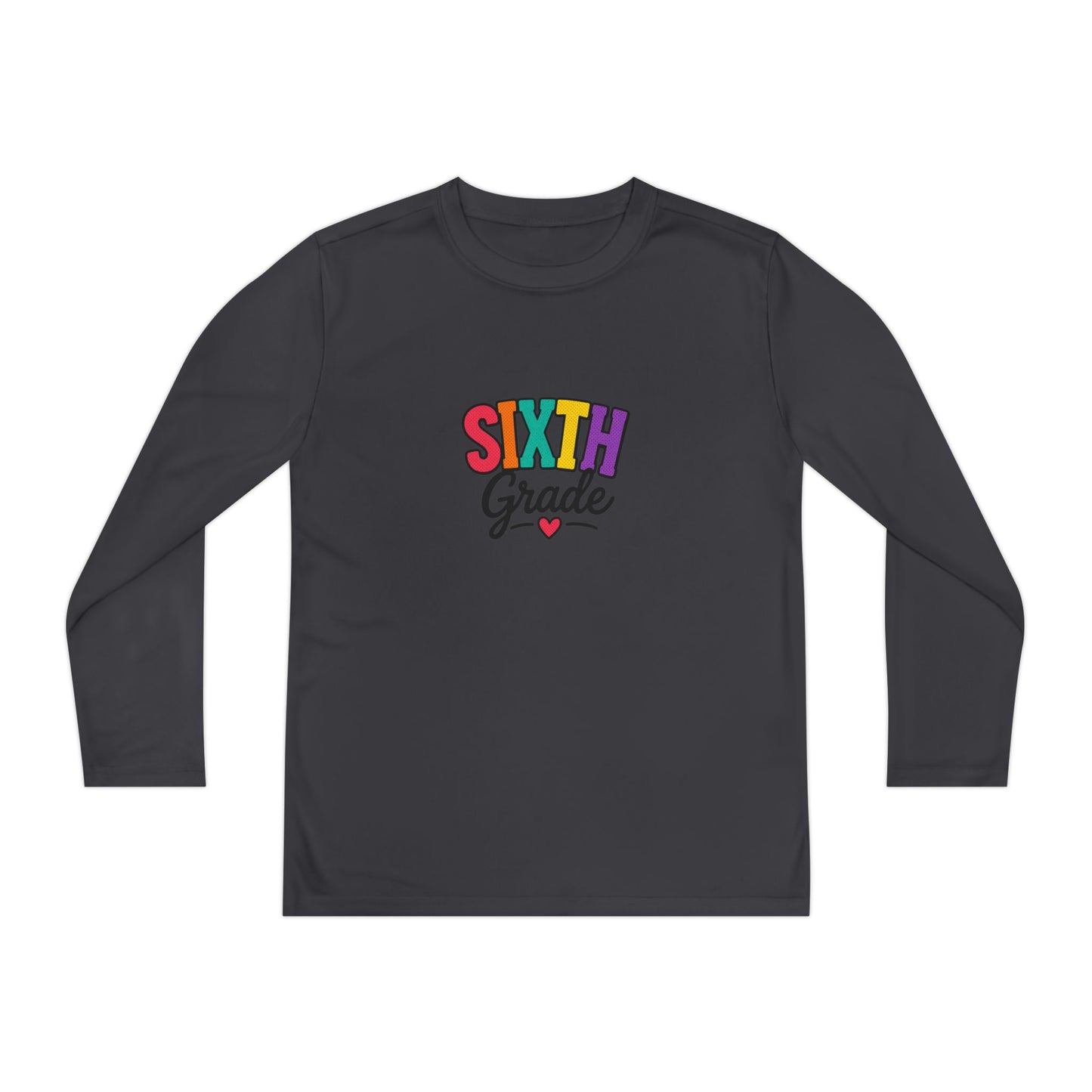 Sixth Grade Youth Long Sleeve Tee - Colorful Back-to-School Shirt