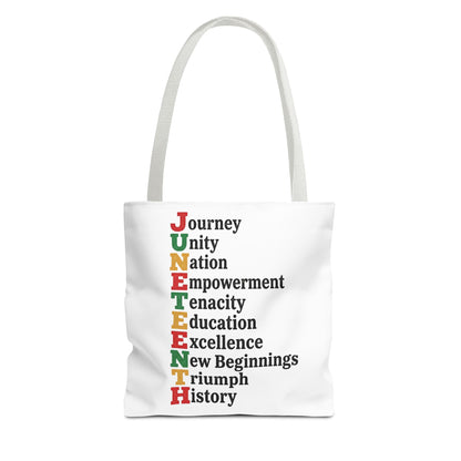 Juneteenth Acrostic Tote Bag — Journey, Unity, Empowerment Canvas Tote