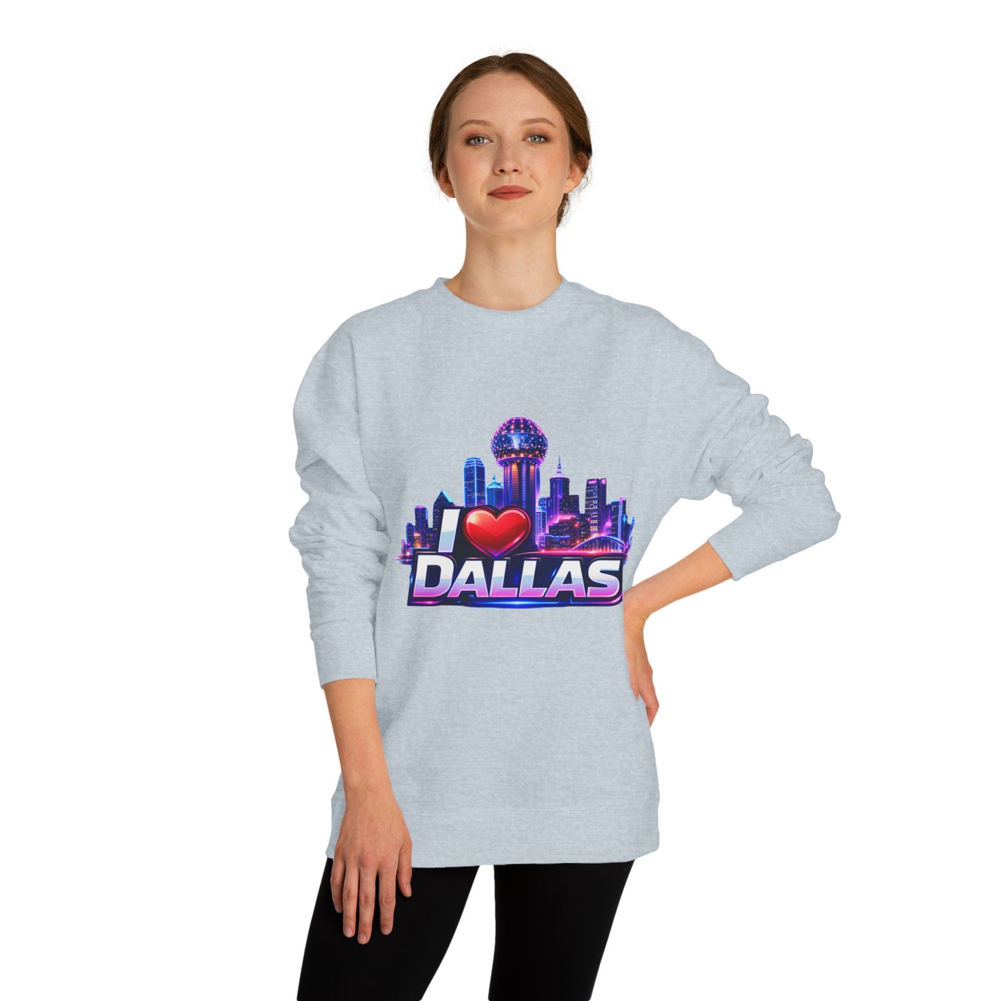 I Heart Dallas Skyline Sweatshirt — Retro Neon City Crewneck