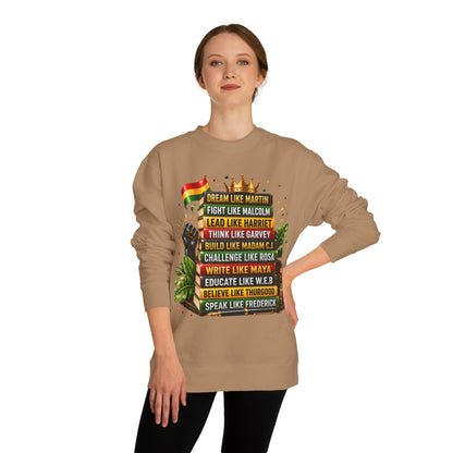Inspirational Black History Sweatshirt — Dream Like Martin • Lead Like Harriet Crewneck