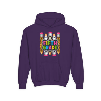 Fifth Grade Kids Hoodie — Colorful Pencil Back‑to‑School Sweatshirt for Students