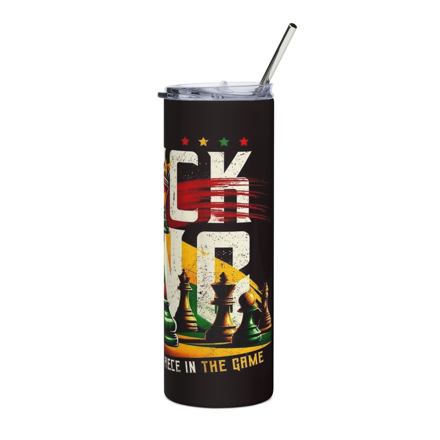 Chess Tumbler — "Black King" Stainless Steel 20oz Travel Cup