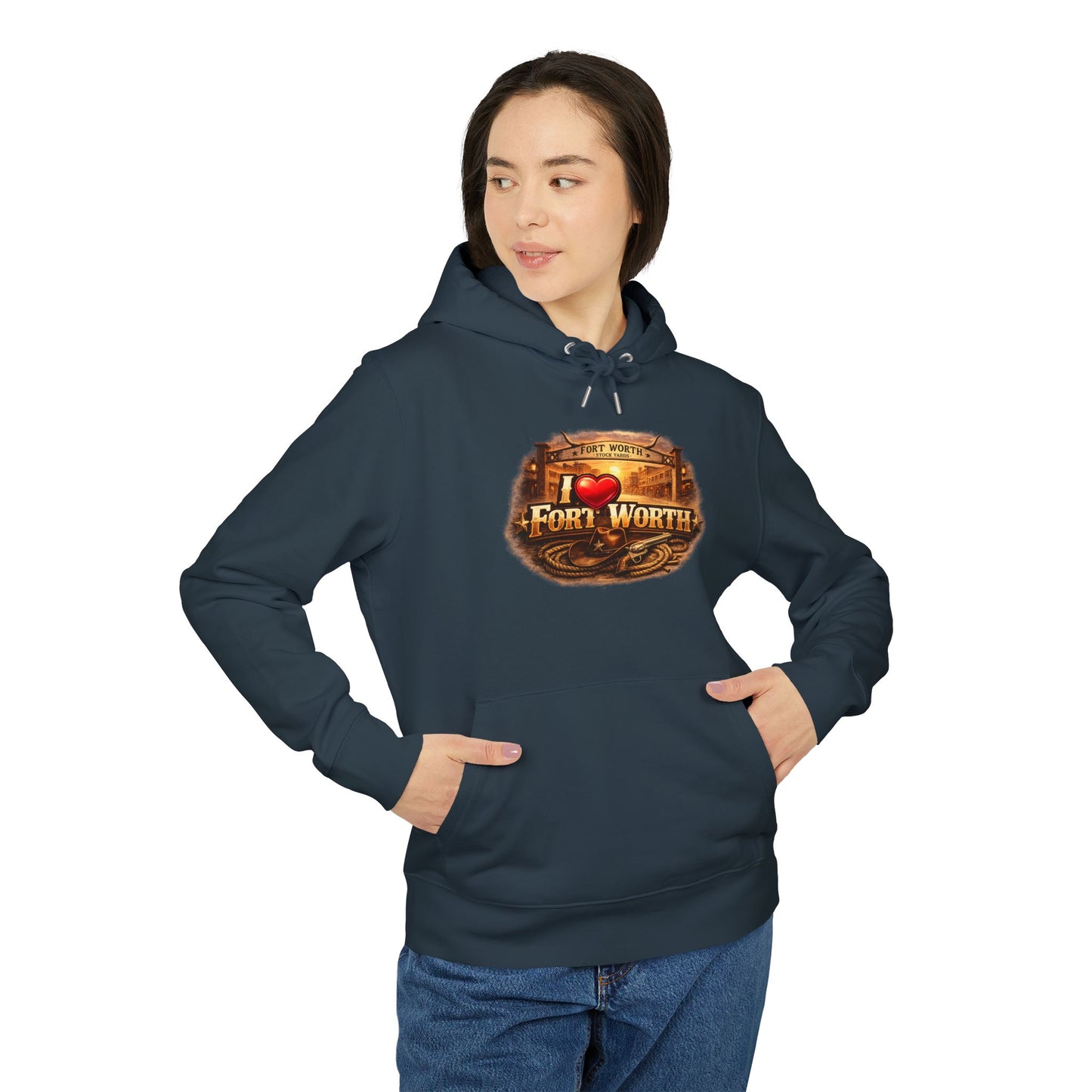 Fort Worth Retro Logo Hoodie — I  Fort Worth City Sweatshirt