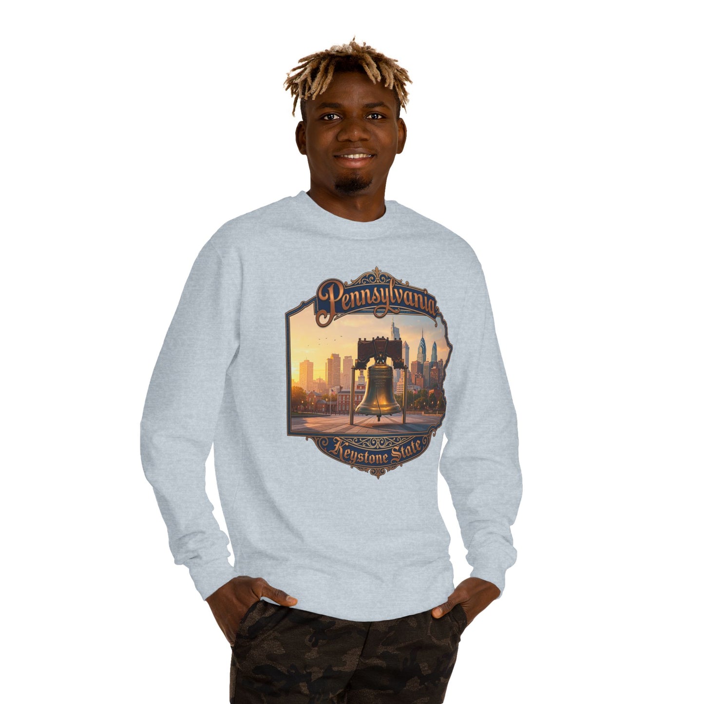 Pennsylvania Keystone State Sweatshirt — Liberty Bell & City Skyline Crewneck